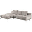 ECKSOFA in Chenille Sandfarben  - Sandfarben/Schwarz, MODERN, Textil/Metall (182/290cm) - Hom`in