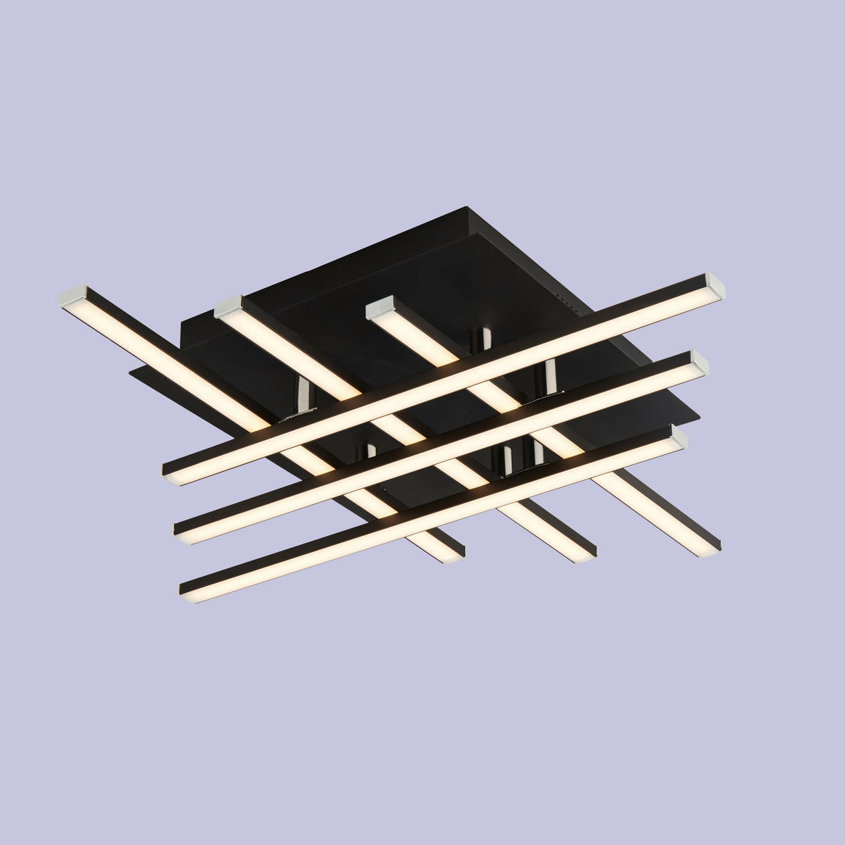 LED-DECKENLEUCHTE Matrix 45,5/45,5/8,5 cm   - Chromfarben/Schwarz, MODERN, Kunststoff/Metall (45,5/45,5/8,5cm) - Searchlight