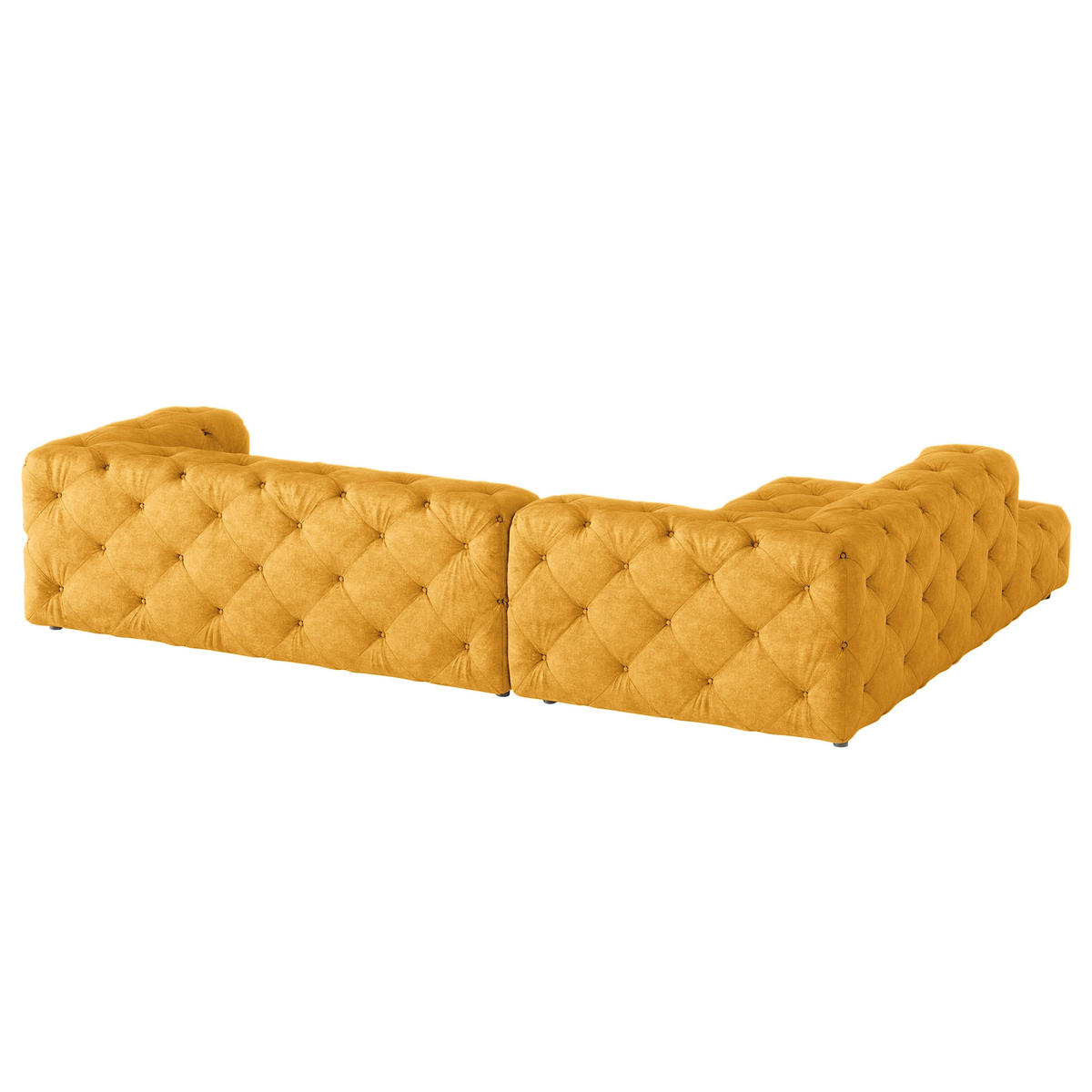 ECKSOFA Mikrofaser Senfgelb  - Senfgelb/Schwarz, Design, Kunststoff/Textil (228/325cm) - P & B