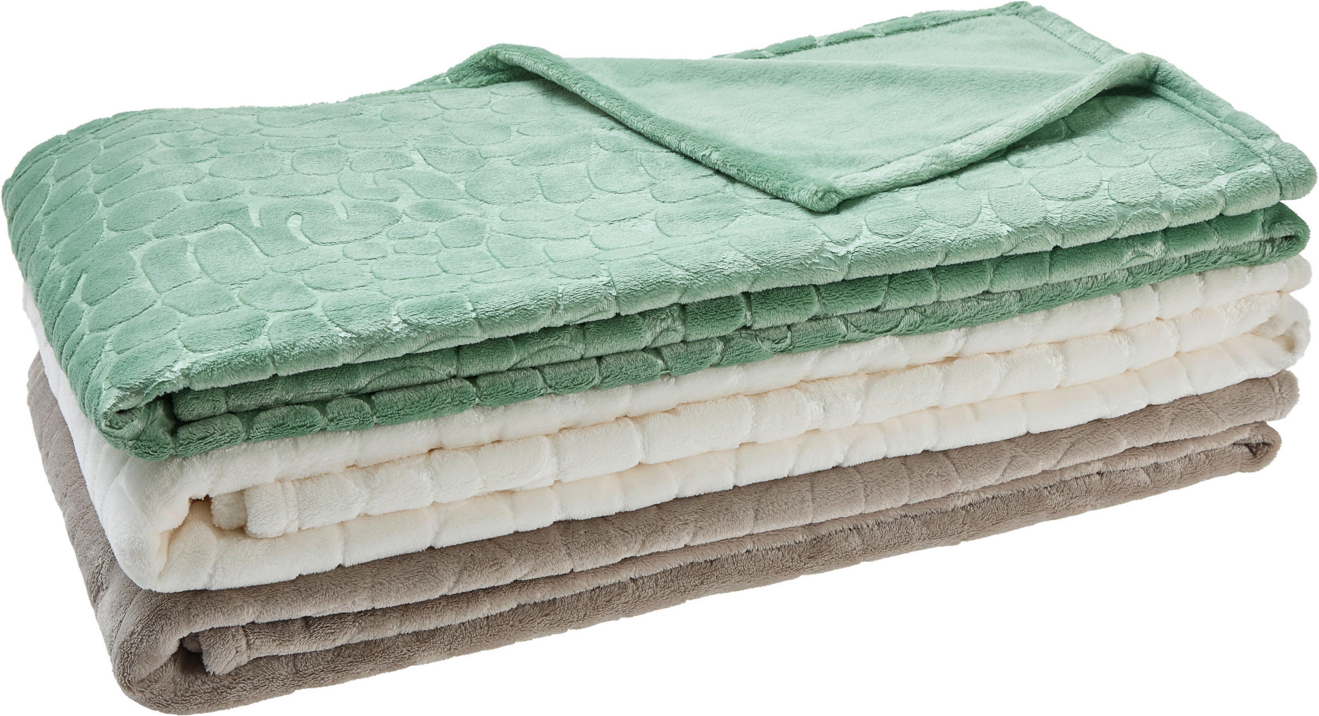 FLEECEDECKE 140/190 cm  - Weiß, Textil (140/190cm) - Novel