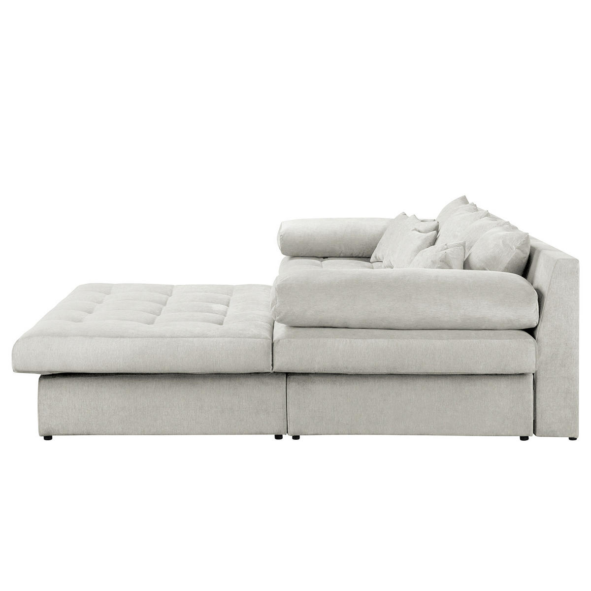 ECKSOFA Naomi Creme Mikrofaser Rückenkissen  - Creme/Schwarz, Design, Kunststoff/Textil (284/243cm) - P & B