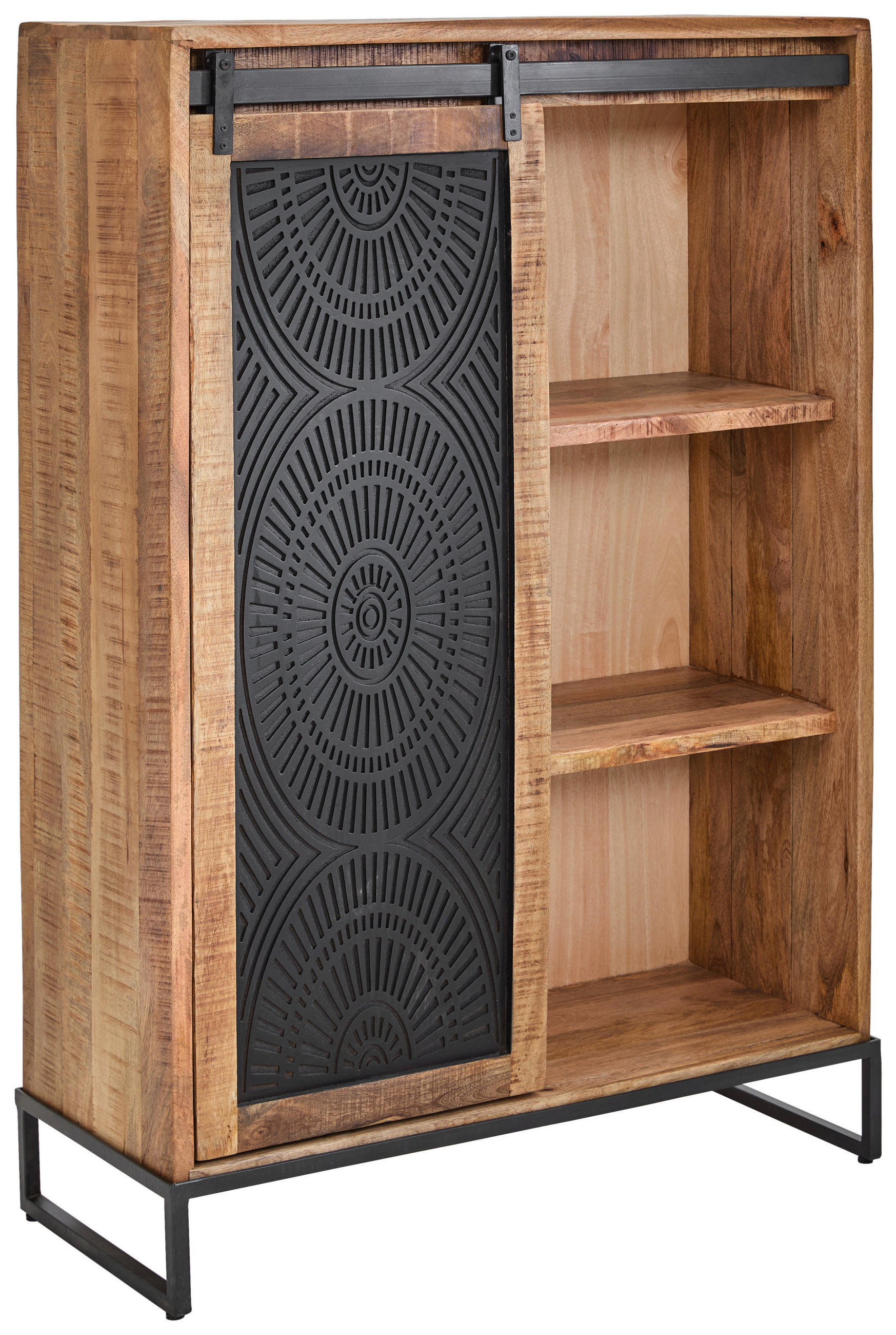 HIGHBOARD  100/150/40 cm 3 Schublade(n)  - Schwarz/Naturfarben, LIFESTYLE, Holz/Metall (100/150/40cm) - Landscape