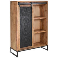 HIGHBOARD  100/150/40 cm 3 Schublade(n)  - Schwarz/Naturfarben, LIFESTYLE, Holz/Metall (100/150/40cm) - Landscape