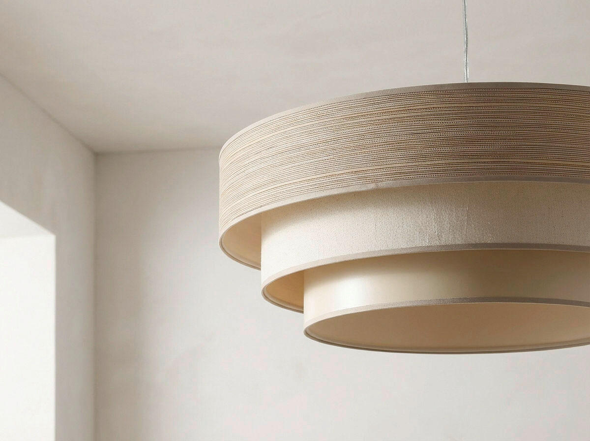 HÄNGELEUCHTE Boho Elegant 60/89 cm   - Beige/Karamell, Design, Kunststoff/Textil (60/89cm)