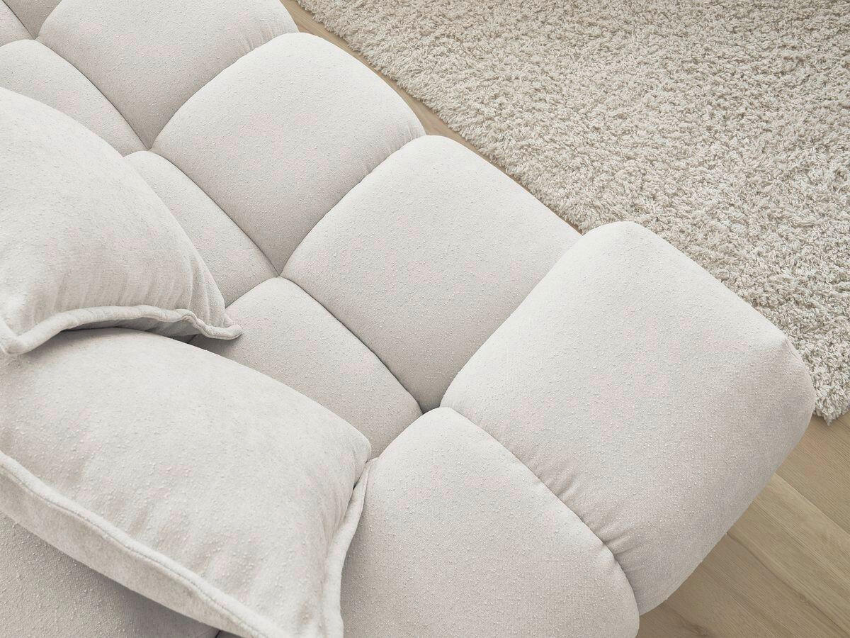 ECKSOFA Ottomane rechts  EVEREST Beige Struktur  - Beige/Schwarz, MODERN, Kunststoff/Textil (352/210cm)