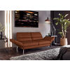 2-SITZER-SOFA Echtleder Braun  - Chromfarben/Braun, Design, Leder/Metall (178-226/82/96-177cm) - Dieter Knoll