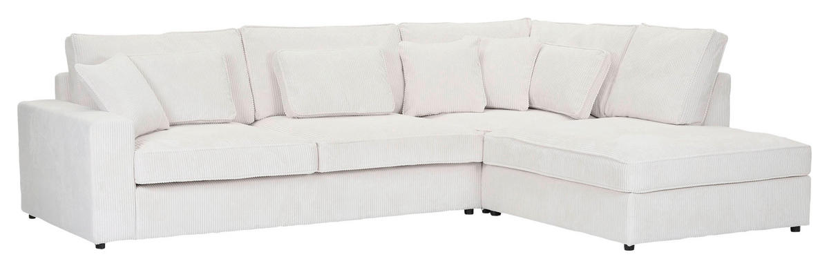ECKSOFA Naturfarben Cord Zierkissen, Rückenkissen, Rücken echt  - Schwarz/Naturfarben, MODERN, Kunststoff/Textil (307/228cm) - Carryhome