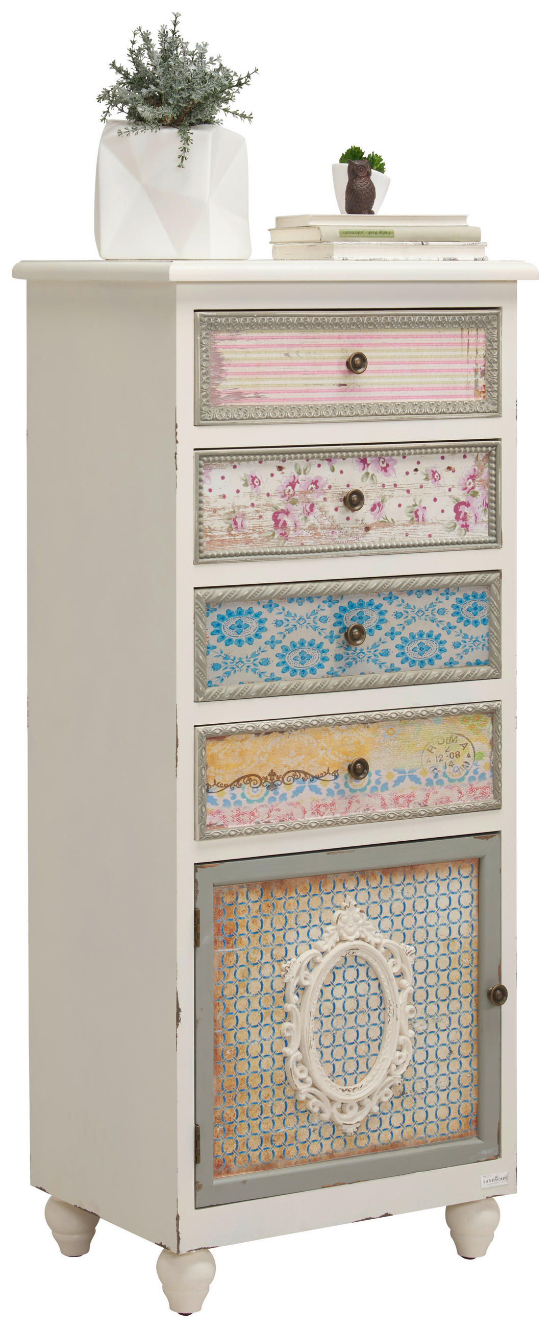 KOMMODE  in 53/121/36,5 cm  - Messingfarben/Multicolor, LIFESTYLE, Holz/Holzwerkstoff (53/121/36,5cm) - Landscape