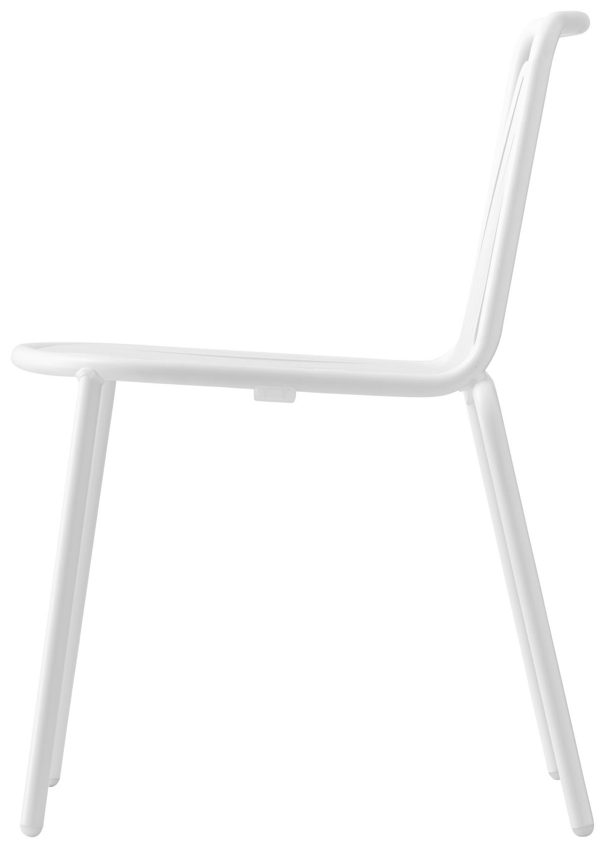 GARTENSTUHL-SET Edelstahl Weiß  - Weiß, Basics, Metall (54/79/57cm) - Connubia 