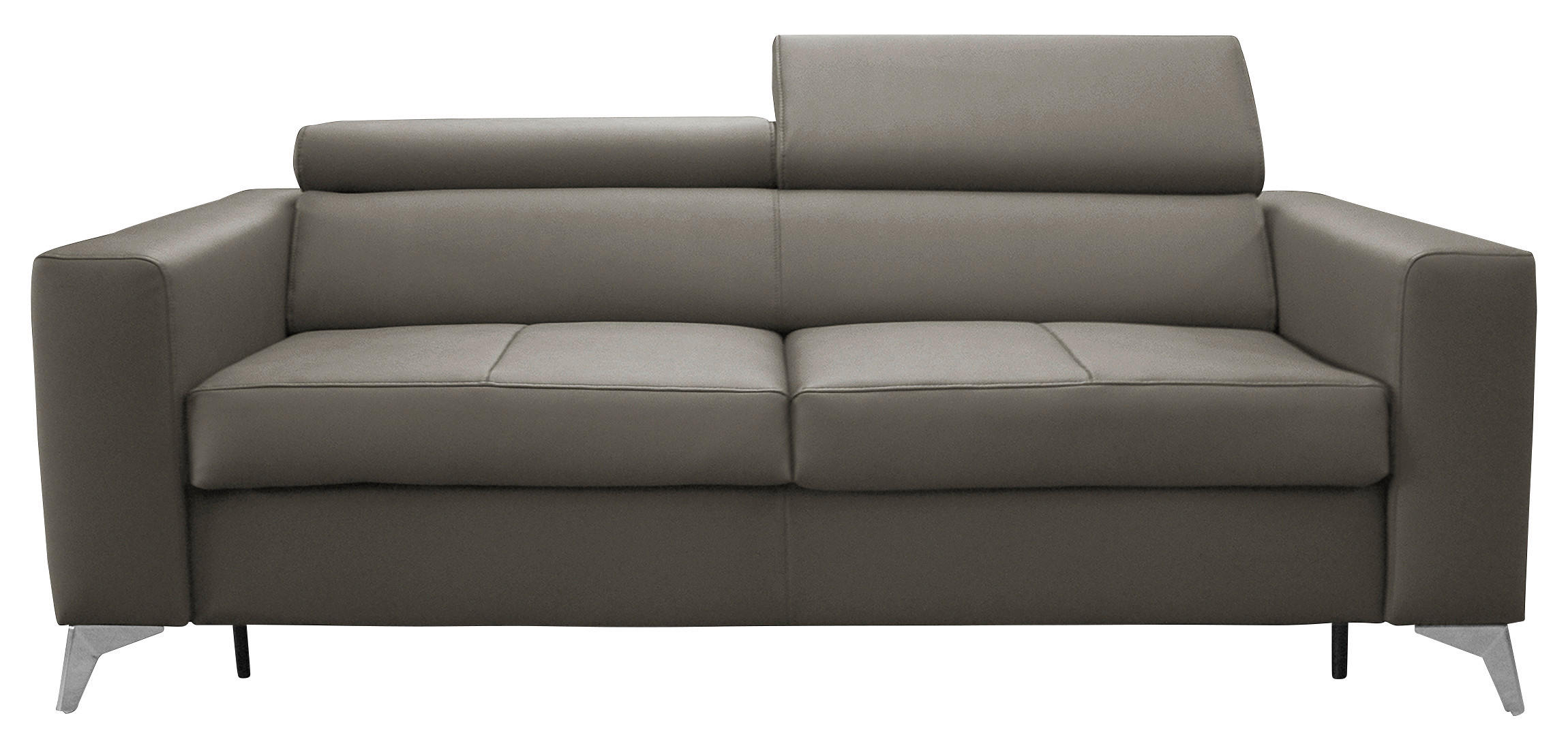SCHLAFSOFA in Textil, Leder Schlammfarben - Schlammfarben/Silberfarben, Design, Leder/Textil (206/95/101cm) - Livetastic