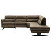 ECKSOFA in Echtleder Hellbraun  286/258 cm  - Hellbraun/Schwarz, Design, Leder/Metall (286/258cm) - Schöner Wohnen