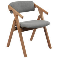 BESUCHERSTUHL  in Webstoff Grau  - Naturfarben/Grau, MODERN, Holz/Textil (53/78/47cm) - MID.YOU