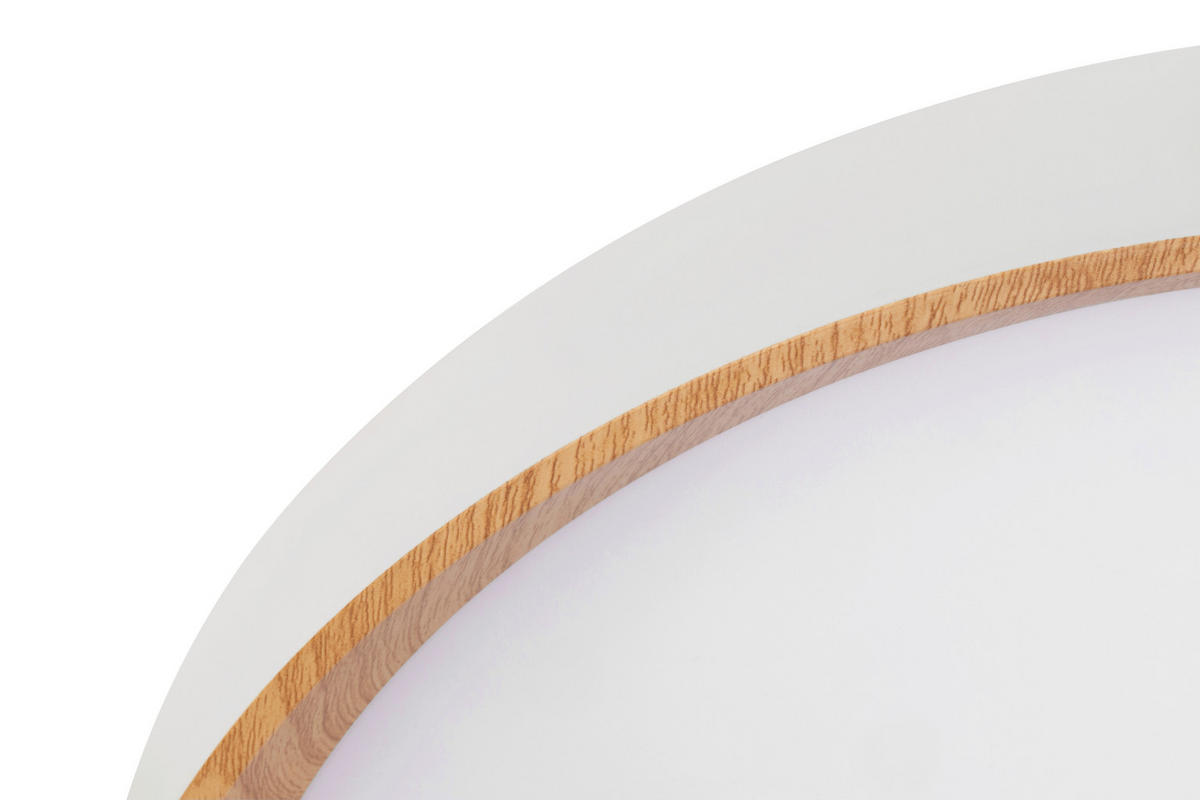 LED-DECKENLEUCHTE Nashville 48/8 cm   - Weiß/Sonoma Eiche, Basics, Kunststoff/Metall (48/8cm) - Novel