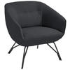 COCKTAILSESSEL in Echtleder Dunkelgrau  - Dunkelgrau/Anthrazit, Design, Leder/Metall (76/80/73cm) - Joop!