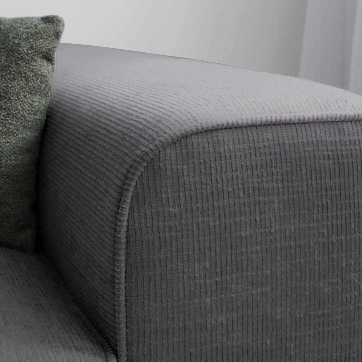 ECKSOFA in Plüsch Dunkelgrau  - Dunkelgrau/Blaugrau, Design, Kunststoff/Textil (152/288cm) - Xora