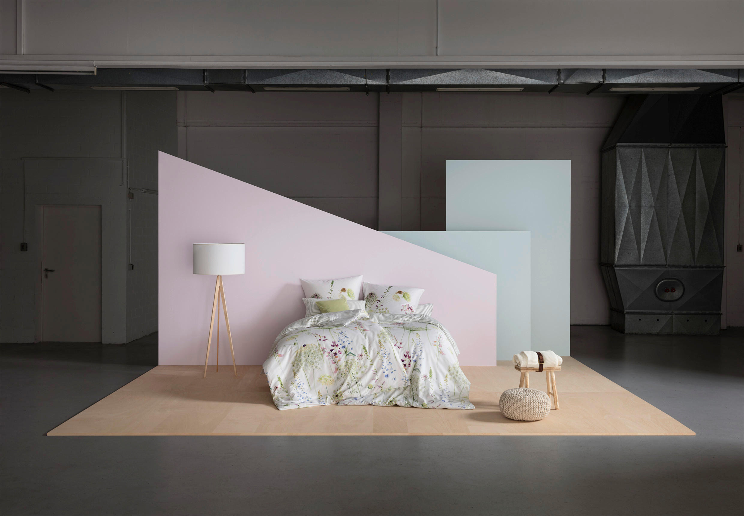 WENDEBETTWÄSCHE Meadow Satin 200/220 cm  - Grün, LIFESTYLE, Textil (200/220cm) - Estella