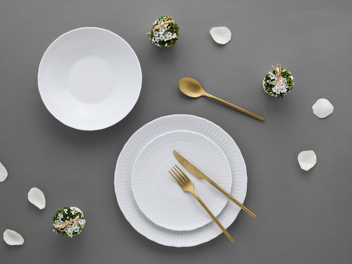 JÍDELNÍ SOUPRAVA, porcelán - bílá, Trend, keramika (36,5/36,5/34,5cm) - Creatable