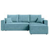 ECKSOFA in Cord Türkis  - Türkis/Schwarz, KONVENTIONELL, Kunststoff/Textil (232/143cm) - Carryhome