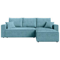 ECKSOFA Türkis Cord  - Türkis/Schwarz, KONVENTIONELL, Kunststoff/Textil (232/143cm) - Carryhome