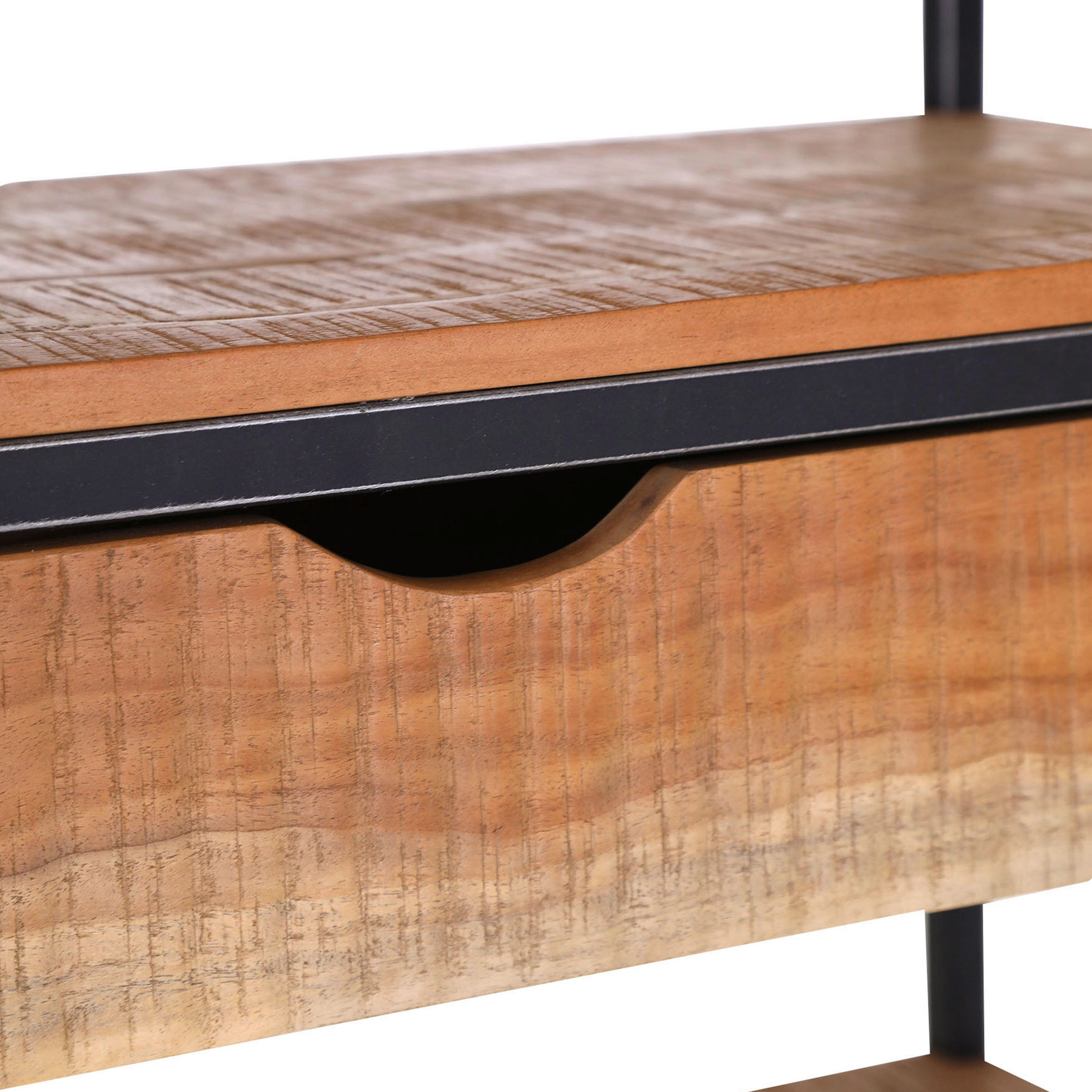 REGAL  78/150/40 cm Schwarz  - Schwarz/Naturfarben, Trend, Holz/Metall (78/150/40cm) - Livetastic