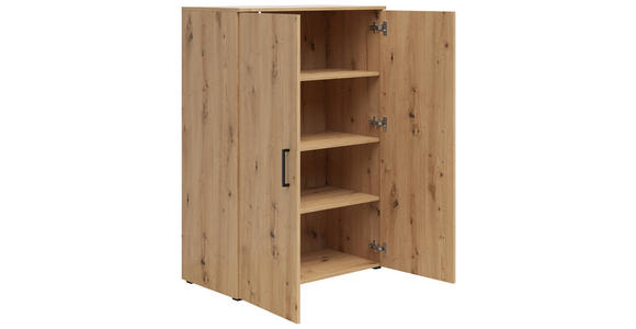 KOMMODE 80/115/40 cm in Eiche Artisan - Anthrazit/Schwarz, MODERN, Holzwerkstoff/Kunststoff (80/115/40cm) - Carryhome