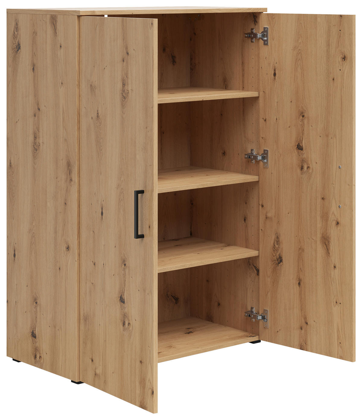 KOMODA, dub artisan, 80/115/40 cm - černá/antracitová, Moderní, kompozitní dřevo/plast (80/115/40cm) - Carryhome