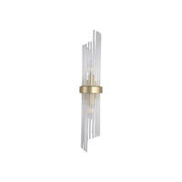 BADEZIMMER-WANDLEUCHTE Lara 13,5/11/56 cm  - Klar/Goldfarben, Design, Glas/Metall (13,5/11/56cm)