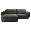 ECKSOFA in Chenille Anthrazit  - Anthrazit/Schwarz, Modern, Kunststoff/Textil (184/269cm) - Trendmanufaktur