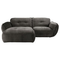 ECKSOFA in Chenille Anthrazit  - Anthrazit/Schwarz, Modern, Kunststoff/Textil (184/269cm) - Trendmanufaktur