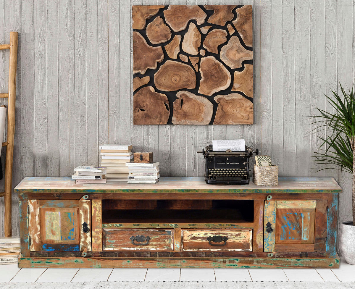 LOWBOARD  200/55/40 cm 2 Schublade(n)  - Multicolor/Schwarz, Design, Holz/Metall (200/55/40cm) - MID.YOU