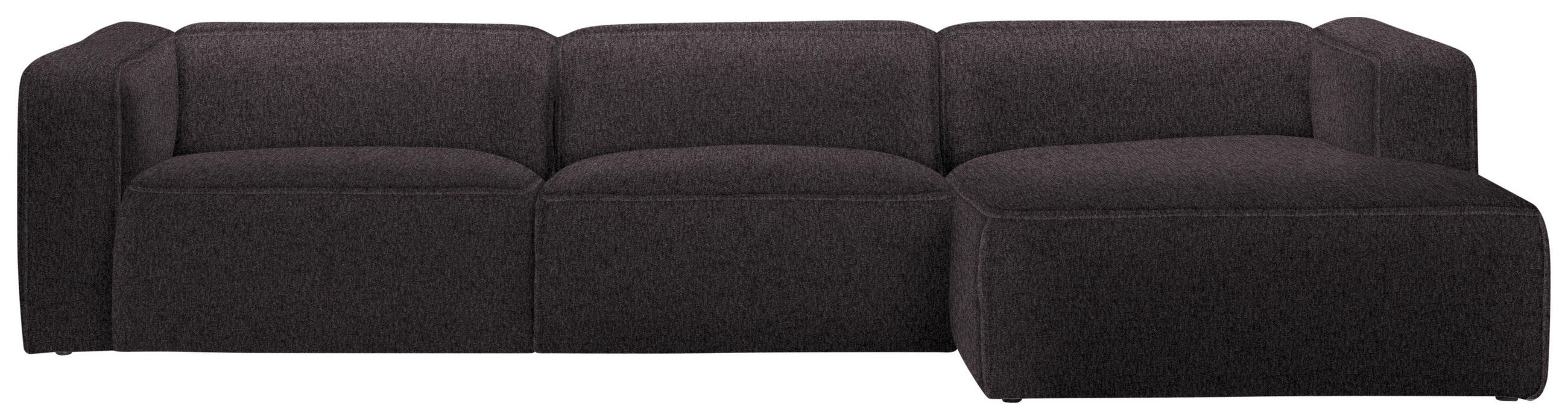 ECKSOFA in Webstoff Braun  - Schwarz/Braun, Design, Kunststoff/Textil (332/163cm) - Stylife