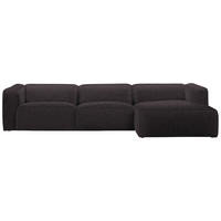ECKSOFA in Webstoff Braun  - Schwarz/Braun, Design, Kunststoff/Textil (332/163cm) - Stylife