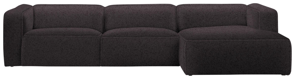 ECKSOFA in Webstoff Braun  - Schwarz/Braun, Design, Kunststoff/Textil (332/163cm) - Stylife