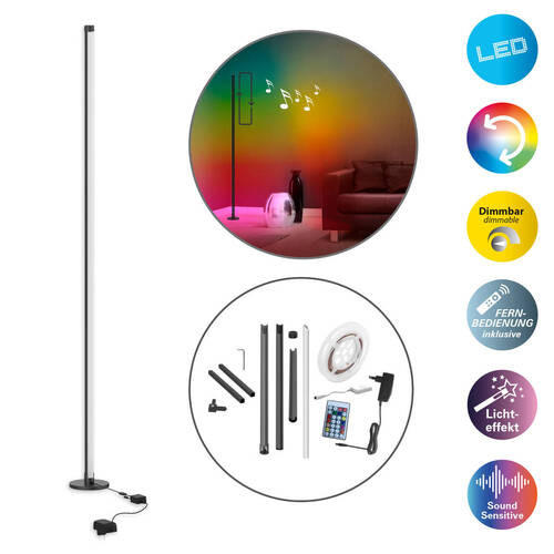 LED-STEHLEUCHTE    - Schwarz, Design (150 cm cm) - Näve