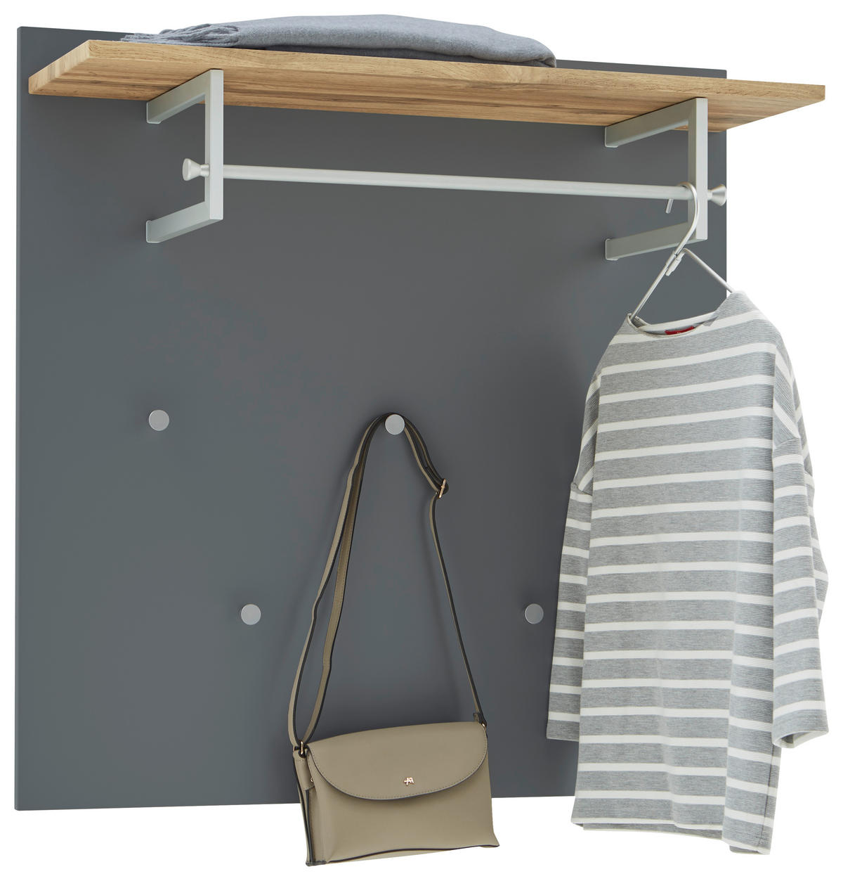 GARDEROBE 5-teilig  in 260/192/36 cm  - Eichefarben/Grau, Design, Holz/Holzwerkstoff (260/192/36cm) - Dieter Knoll