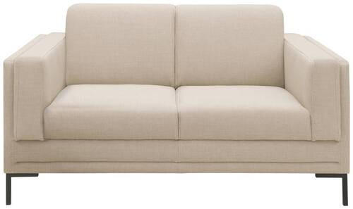 2-SITZER-SOFA in Webstoff Beige  - Beige/Silberfarben, Design, Textil/Metall (155/82/90cm) - LOOKS by W.Joop