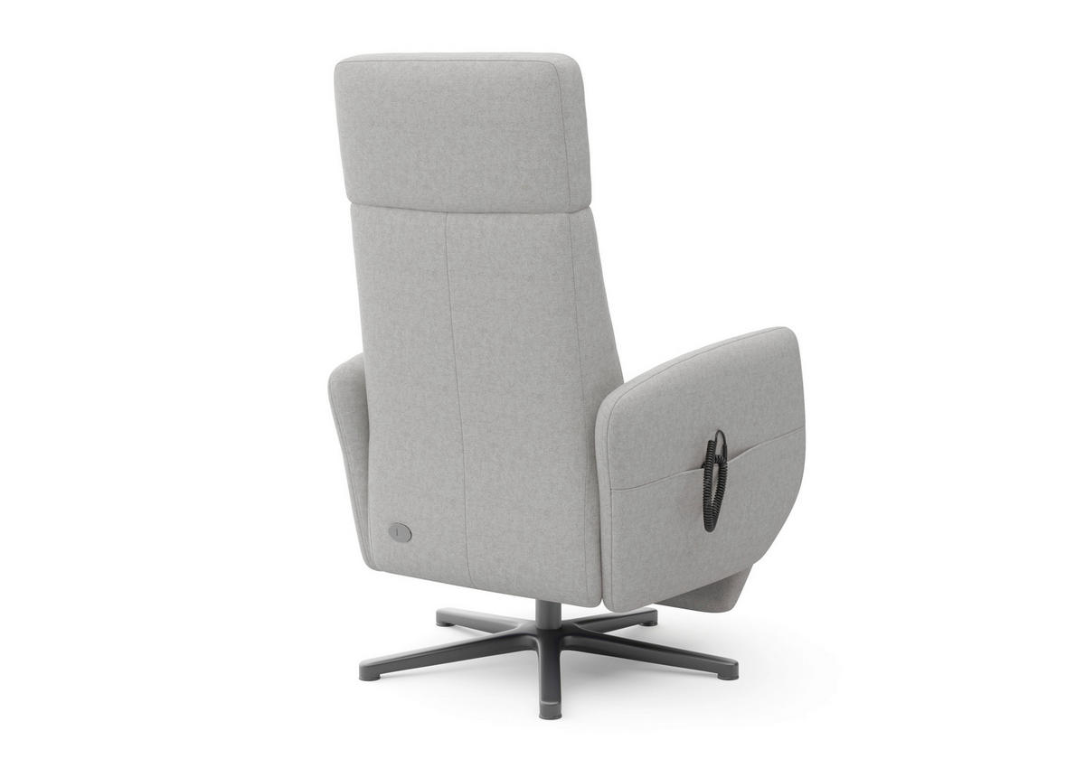 RELAXSESSEL in Textil Hellgrau  - Hellgrau/Schwarz, Konventionell, Textil/Metall (71/110/82cm) - Sit & More