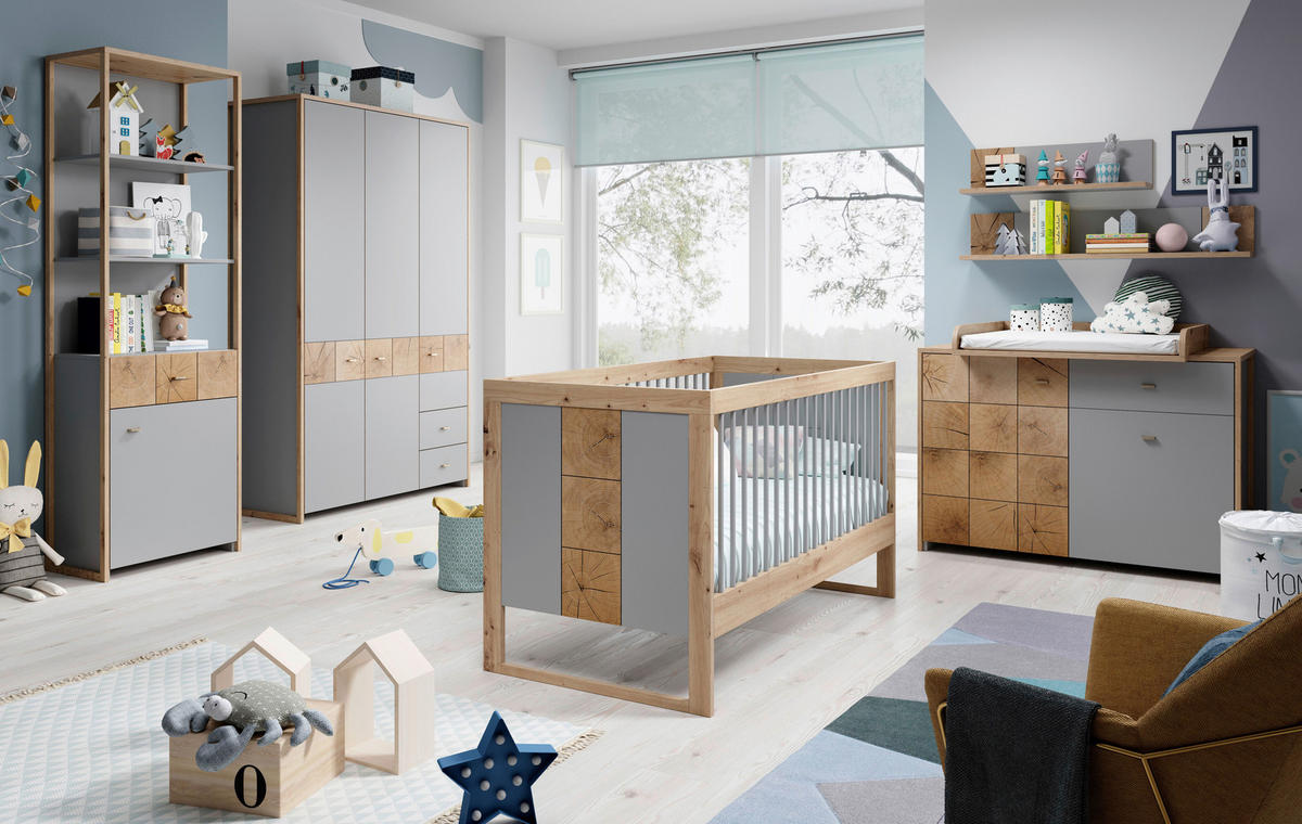 SPJÄLSÄNG Flavo  144/76/86 cm   - grå/ekfärgad, Trend, trämaterial (144/76/86cm) - Jimmylee