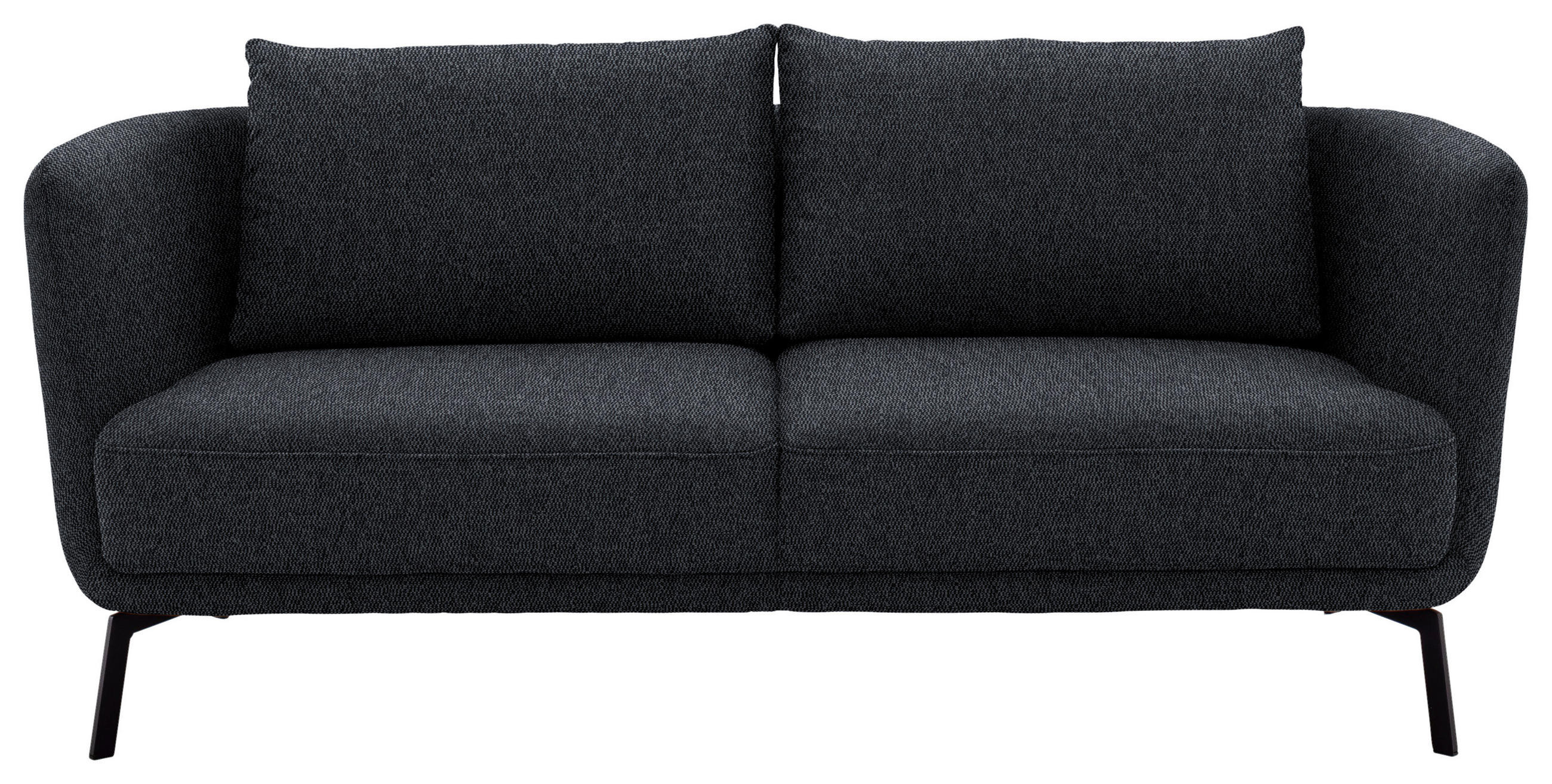 2,5-SITZER  in Flachgewebe Dunkelgrau  - Dunkelgrau/Schwarz, Design, Textil/Metall (190/71/91cm) - Schöner Wohnen
