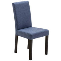 STUHL Webstoff Blau, Buche Kolonial  - Blau/Buche Kolonial, KONVENTIONELL, Holz/Textil (44/92/57cm) - Carryhome
