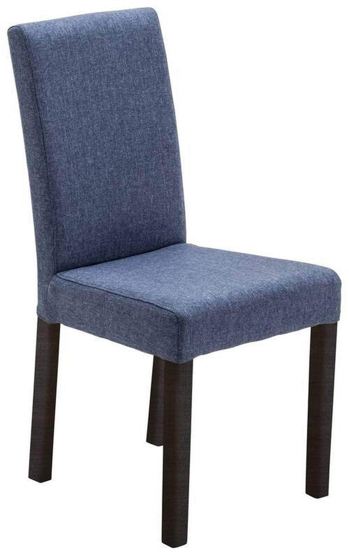 STUHL Webstoff Blau, Buche Kolonial  - Blau/Buche Kolonial, KONVENTIONELL, Holz/Textil (44/92/57cm) - Carryhome