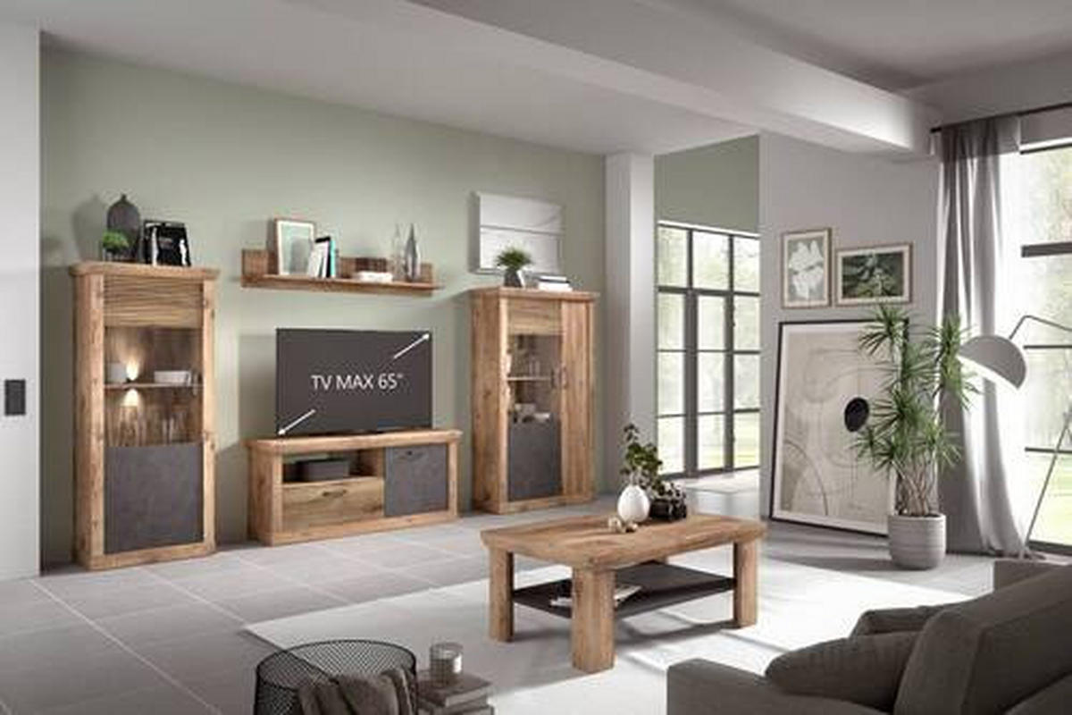 TV-ELEMENT - Eichefarben/Anthrazit, KONVENTIONELL, Holzwerkstoff/Kunststoff (150/66/40cm) - Carryhome