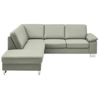 ECKSOFA  in Echtleder Silberfarben  235/248 cm  - Silberfarben/Alufarben, Design, Leder/Metall (235/248cm) - Beldomo Premium