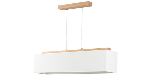 HÄNGELEUCHTE 90/100/20 cm - Braun/Weiß, Design, Holz/Textil (90/100/20cm) - Dieter Knoll
