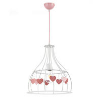 KINDERHÄNGELEUCHTE 40/106 cm   - Pink/Weiß, Basics, Textil/Metall (40/106cm)