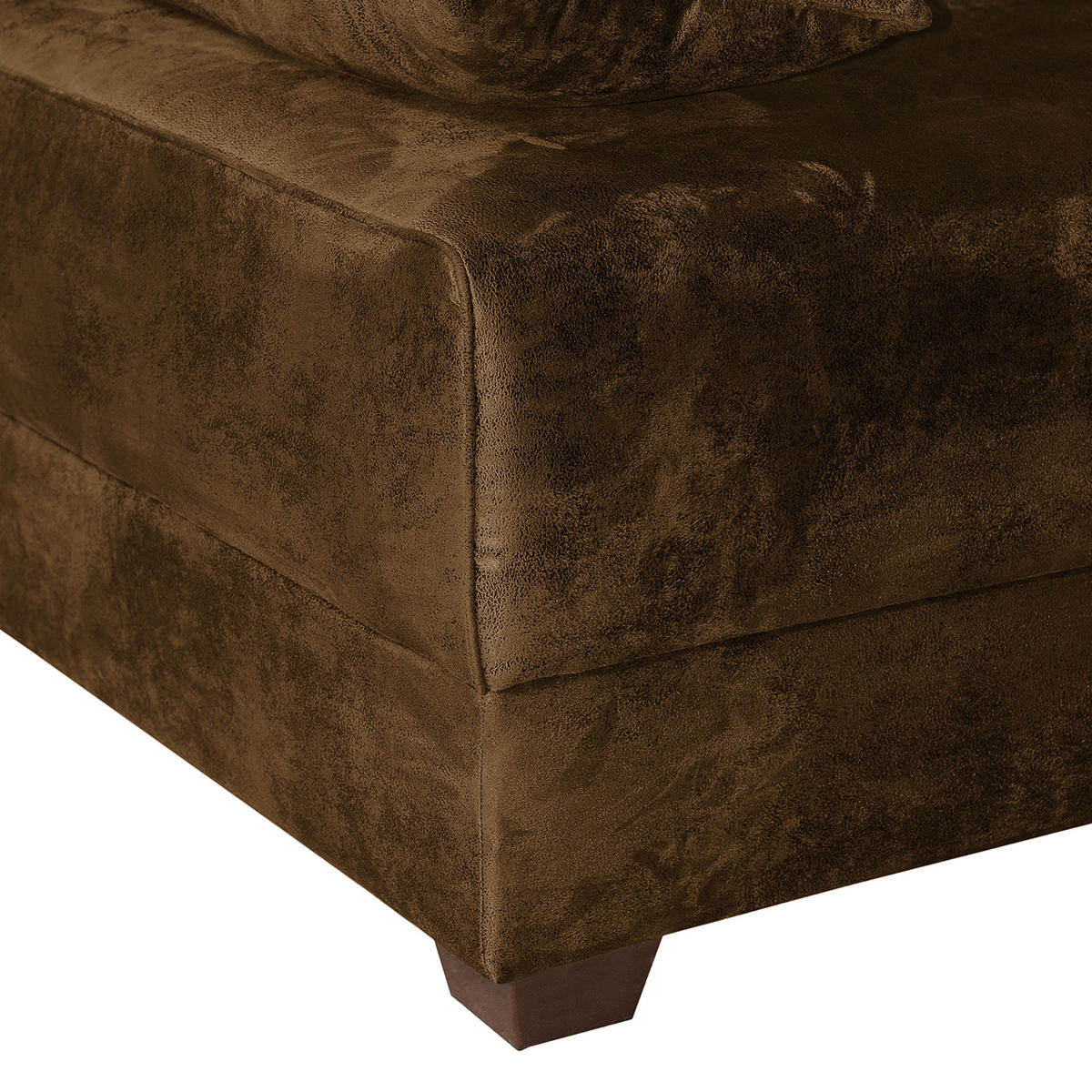 SCHLAFSOFA  mit Schlafen auf Sitzhöhe, Rücken echt Mikrofaser Braun  - Dunkelbraun/Braun, Design, Holz/Textil (202/85/110cm) - MID.YOU