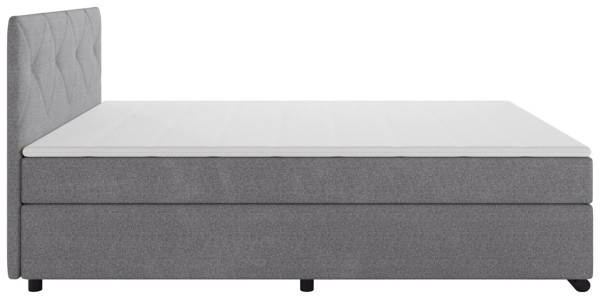 BOXSPRINGBETT 140/200 cm  in Hellgrau  - Hellgrau/Schwarz, MODERN, Karton/Holz (140/200cm) - MID.YOU