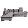 ECKSOFA Mikrovelours Hellgrau  - Hellgrau/Schwarz, Konventionell, Kunststoff/Textil (217/265cm) - Carryhome
