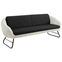 SITZBANK Textil, Leder Anthrazit, Beige  - Anthrazit/Beige, Design, Leder/Textil (219/87/78cm) - Koinor