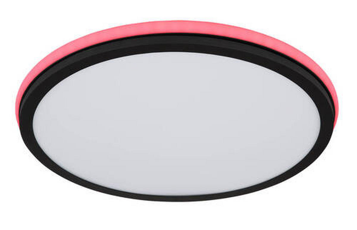 LED MENNYEZETI LÁMPA - fekete/opál, Design, műanyag/fém (45/7cm) - Globo